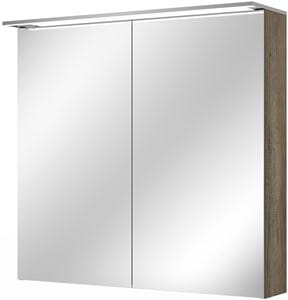 VILLEROY & BOCH VERITY DESIGN 2.0 zrcadlová skříňka 80x76x14,9 cm, osvětlení, se zvětšovacím zrcátkem, vypínačem a el. zásuvkou, Oak Nebraska