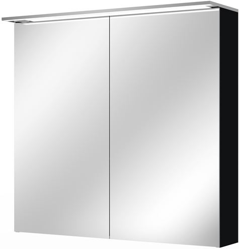 VILLEROY & BOCH VERITY DESIGN 2.0 zrcadlová skříňka 80x76x14,9 cm, osvětlení, se zvětšovacím zrcátkem, vypínačem a el. zásuvkou, Black Matt A46580VC Obrázek - Hlavní obrázek
