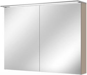VILLEROY & BOCH VERITY DESIGN 2.0 zrcadlová skříňka 100x76x14,9 cm, osvětlení, se zvětšovacím zrcátkem, vypínačem a el. zásuvkou, Sandgrey Matt