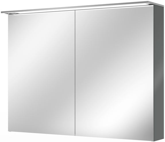 VILLEROY & BOCH VERITY DESIGN 2.0 zrcadlová skříňka 100x76x14,9 cm, osvětlení, se zvětšovacím zrcátkem, vypínačem a el. zásuvkou, Glossy Grey A46510FP Obrázek - Hlavní obrázek