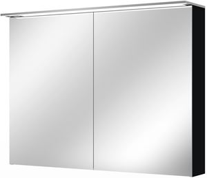 VILLEROY & BOCH VERITY DESIGN 2.0 zrcadlová skříňka 100x76x14,9 cm, osvětlení, se zvětšovacím zrcátkem, vypínačem a el. zásuvkou, Black Matt