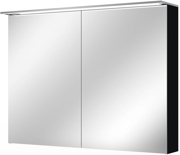 VILLEROY & BOCH VERITY DESIGN 2.0 zrcadlová skříňka 100x76x14,9 cm, osvětlení, se zvětšovacím zrcátkem, vypínačem a el. zásuvkou, Black Matt A46510VC Obrázek - Hlavní obrázek