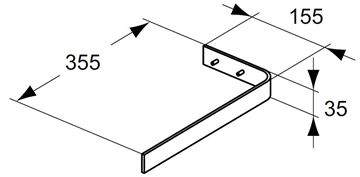 IDEAL STANDARD ADAPTO BORDO držák ručníku 355 mm, chrom U8426AA Technický nákres