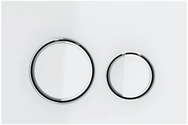 GEBERIT SIGMA 50 ROUND ovládací tlačítko pro dvě splachování, zinek/sklo, chrom/bílá 115.884.SI.1 Obrázek - Hlavní obrázek