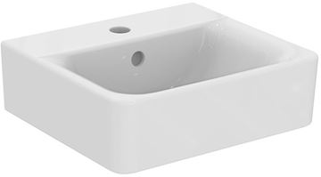 CONCEPT CUBE umývátko 40 cm, s otvorem pro baterii a prepadem, alpská bílá