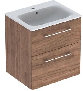 GEBERIT SELNOVA SQUARE skříňka s umyvadlem 60x48x65,2 cm, 2 zásuvky, ořech hickory