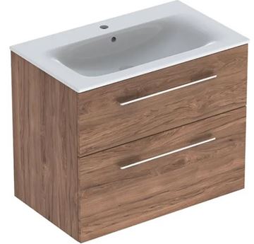 GEBERIT SELNOVA SQUARE skříňka s umyvadlem 80x48x65,2 cm, 2 zásuvky, ořech hickory