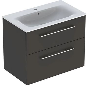 GEBERIT SELNOVA SQUARE skříňka s umyvadlem 80x48x65,2 cm, 2 zásuvky, matná lávová