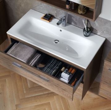 GEBERIT SELNOVA SQUARE skříňka s umyvadlem 60x48x65,2 cm, 2 zásuvky, ořech hickory 501.238.00.1 Obrázek - fotka