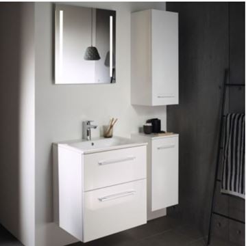 GEBERIT SELNOVA SQUARE nízká skříňka 33x29,7x85 cm, 1 dvířka, lesklá bílá 501.276.00.1 Obrázek - fotka