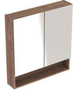 GEBERIT SELNOVA SQUARE zrcadlová skříňka 58,8x85x17,5 cm, dřevotříska, ořech hickory