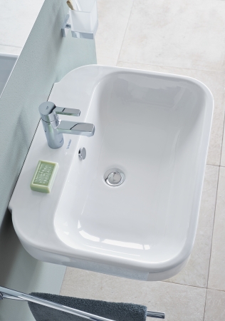 DURAVIT HAPPY D.2 umývátko 50 cm, s otvorem pro baterii a přepadem 0710500000 Obrázek - fotka