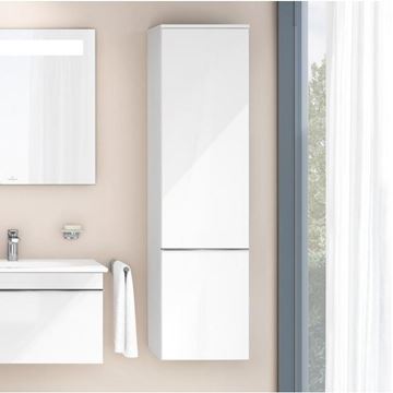 VILLEROY & BOCH VENTICELLO vysoká skříňka 40,4x37,2x154,6 cm, 1 dvířka, panty vpravo, Glossy White A95111DH Obrázek - fotka
