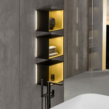VILLEROY & BOCH FINION police, s osvětlením, nástěnná, gold/black matt lacquer G580HFPD Obrázek - fotka