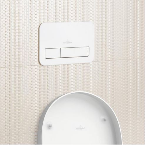 VILLEROY & BOCH VICONNECT 200S ovládací tlačítko pro dvě splachování, plast, lesklá bílá 92249068 Obrázek - fotka