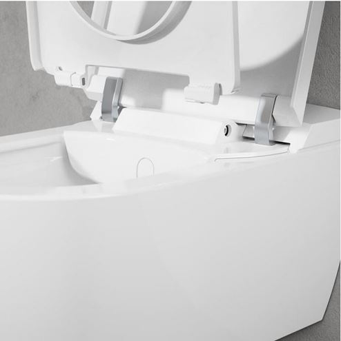 VILLEROY & BOCH VICLEAN sprchovací WC s bidetovým sedátkem, SoftClosing, DirectFlush, CeramicPlus, alpská bílá V0E100R1 Obrázek - fotka