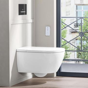 VILLEROY & BOCH VICLEAN sprchovací WC s bidetovým sedátkem, SoftClosing, DirectFlush, CeramicPlus, alpská bílá V0E100R1 Obrázek - fotka