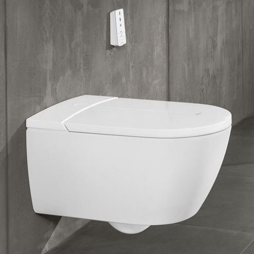 VILLEROY & BOCH VICLEAN sprchovací WC s bidetovým sedátkem, SoftClosing, DirectFlush, CeramicPlus, alpská bílá V0E100R1 Obrázek - fotka