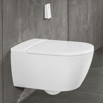 VILLEROY & BOCH VICLEAN sprchovací WC s bidetovým sedátkem, SoftClosing, DirectFlush, CeramicPlus, alpská bílá V0E100R1 Obrázek - fotka