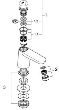 GROHE EUROECO COSMOPOLITAN T umyvadlová stojánková baterie, samouzavírací pro jednu vodu, chrom 36265000 Obrázek - fotka