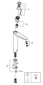 GROHE EURODISC JOY umyvadlová stojánková baterie, chrom 23428000 Obrázek - fotka