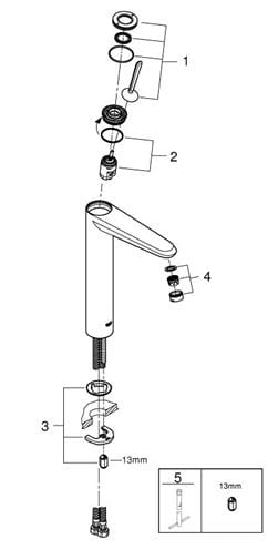 GROHE EURODISC JOY umyvadlová stojánková baterie, chrom 23428000 Obrázek - fotka