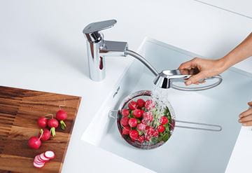 GROHE EURODISC COSMOPOLITAN dřezová baterie, s vytahovací sprškou, chrom 32257002 Obrázek - fotka