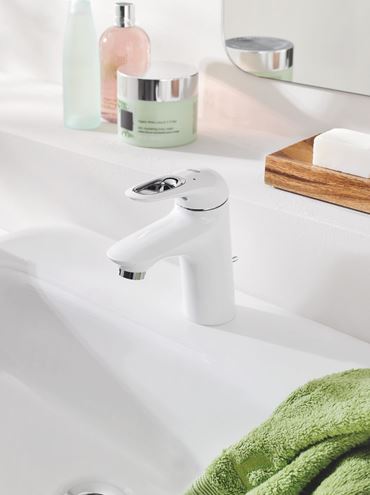 GROHE EUROSTYLE umyvadlová stojánková baterie, s odtokovou soupravou, měsíční bílá/chrom 33558LS3 Obrázek - fotka