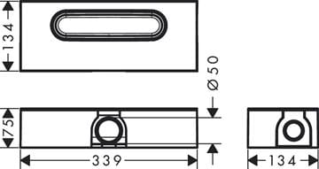 HANSGROHE UBOX UNIVERSAL základní těleso, pro lineární sprchové žlaby, pro standardní instalaci 01001180 Technický nákres