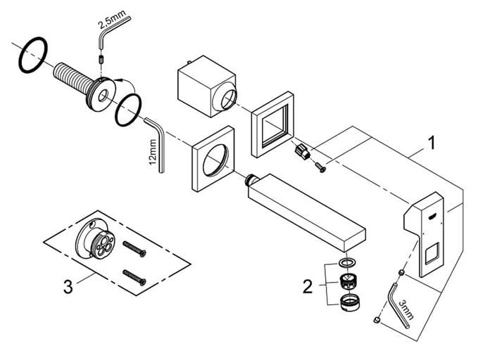 GROHE EUROCUBE umyvadlová podomítková baterie, chrom 19895000 Obrázek - fotka