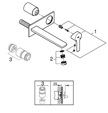 GROHE LINEARE umyvadlová podomítková baterie, supersteel 23444DC1 Obrázek - fotka