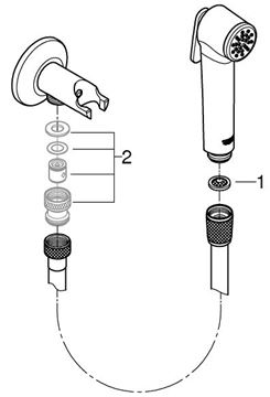 GROHE TEMPESTA-F TRIGGER SPRAY 30 bidetová sprška, s hadicí a držákem, chrom 27513001 Obrázek - fotka