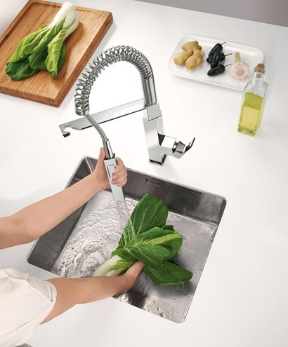 GROHE EUROCUBE dřezová baterie, s flexi ramínkem a sprškou, chrom 31395000 Obrázek - fotka
