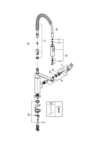 GROHE EUROCUBE dřezová baterie, s flexi ramínkem a sprškou, chrom 31395000 Obrázek - fotka