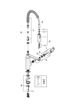 GROHE EUROCUBE dřezová baterie, s flexi ramínkem a sprškou, chrom 31395000 Obrázek - fotka
