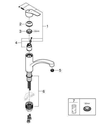 GROHE EUROSMART dřezová baterie, SilkMove ES, chrom 30260003 Obrázek - fotka