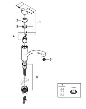GROHE EUROSMART dřezová baterie, SilkMove ES, chrom 30260003 Obrázek - fotka