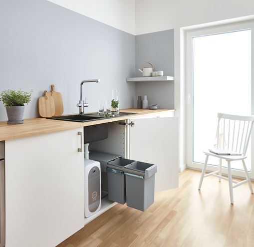 GROHE BLUE HOME dřezová elektronická baterie, s filtračním a chladícím zařízením, Bluetooth, napájení ze sítě, chrom 31454001 Obrázek - fotka