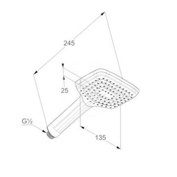 KLUDI FRESHLINE CL 1S ruční sprcha 135x135 mm, chrom 6450005-00 Technický nákres