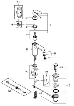GROHE EUROSMART COSMOPOLITAN umyvadlová stojánková baterie, s odtokovou soupravou, chrom 23325000 Obrázek - fotka
