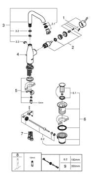 GROHE ESSENCE NEW umyvadlová stojánková baterie, s odtokovou soupravou, Water Saving, supersteel 32628DC1 Obrázek - fotka