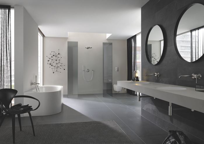 GROHE ESSENCE NEW vanová nástěnná baterie, s přepínačem, supersteel 33624DC1 Obrázek - fotka