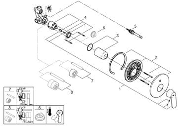 GROHE EUROSMART COSMOPOLITAN vanová podomítková baterie, s přepínačem, s tělesem, chrom 32879000 Obrázek - fotka