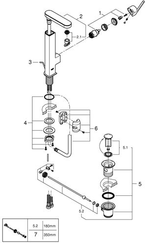 GROHE PLUS umyvadlová stojánková baterie, s odtokovou soupravou, chrom 23843003 Obrázek - fotka