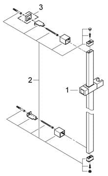 GROHE EUPHORIA CUBE sprchová tyč 920 mm s držákem ruční sprchy, chrom 27841000 Obrázek - fotka