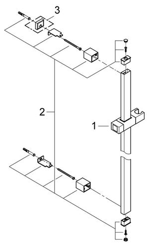 GROHE EUPHORIA CUBE sprchová tyč 920 mm s držákem ruční sprchy, chrom 27841000 Obrázek - fotka