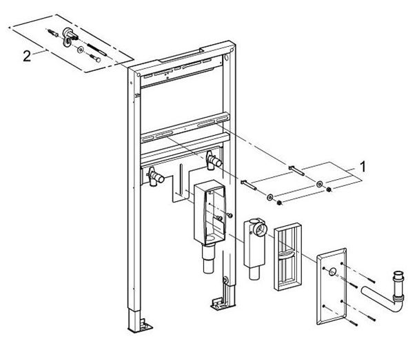 GROHE RAPID SL montážní rám pro umyvadlo a baterii 113 cm, se sifonem 38625001 Obrázek - fotka