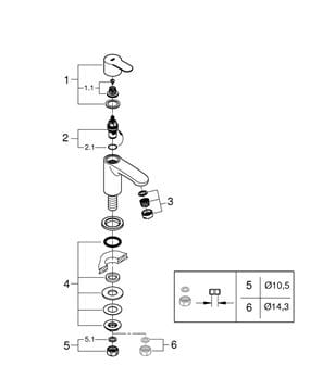 GROHE EUROSTYLE COSMOPOLITAN umyvadlová stojánková baterie pro jednu vodu, chrom 23039002 Obrázek - fotka