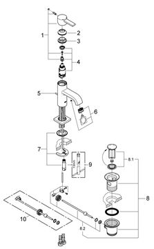 GROHE ALLURE umyvadlová stojánková baterie, s odtokovou soupravou, chrom 32757000 Obrázek - fotka