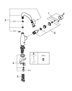 GROHE ESSENCE NEW umyvadlová stojánková baterie, chrom 23463001 Obrázek - fotka